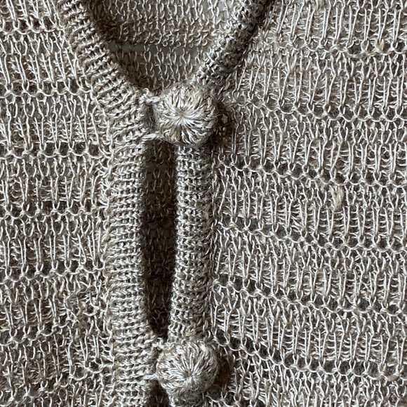 Cutter & Buck || Short Sleeve Sheer Loose Knit 3 Button Ribbon Belt Cardigan M - Picture 7 of 17